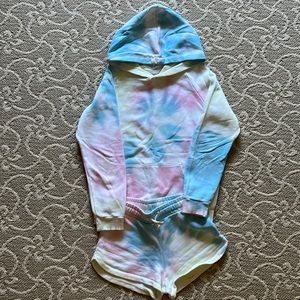 Multi-colored outfit.